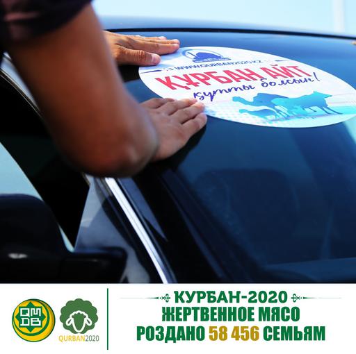 КУРБАН-2020: ЖЕРТВЕННОЕ МЯСО РОЗДАНО 58 456 СЕМЬЯМ