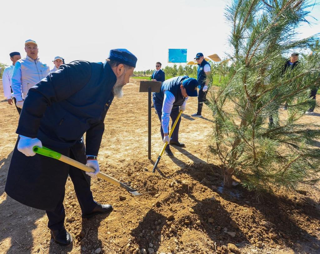 БАС МҮФТИ «ТАЗА ҚАЗАҚСТАН» АКЦИЯСЫ АЯСЫНДА АҒАШ ОТЫРҒЫЗУ ШАРАСЫНА ҚАТЫСТЫ